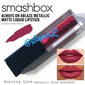 2/$25 NEW Smashbox Metallic Matte Liquid Lipstick Red Burning Love